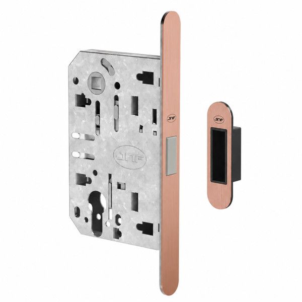 IN.20.875 Magnetic lock PZ85/50 with strike plate, Italian standard, copper PVD (TCO)