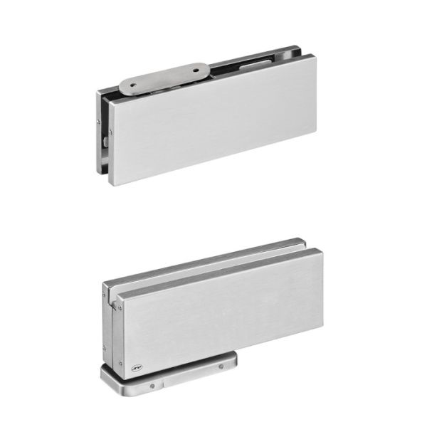 IN.81.203 Hidraulinis pivotinis komplektas stiklinėms durims, nerūdijančio plieno matinė