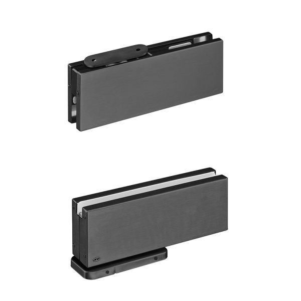 IN.81.203 Hidraulinis pivotinis komplektas stiklinėms durims, nerūdijančio plieno PVD juoda