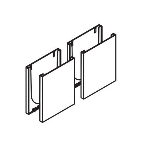 Dangtelio plokštelės (4 vnt.) Junior GP stiklo laikikliui, kampuotos, natūralus aliuminis F1