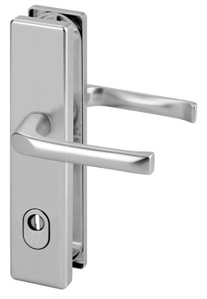 8752 JUNO Security backplate set handle/handle, with cylinder protection, PZ 92mm, alum.F1