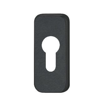 KETO 812 Key rose for framed doors, PZ, 9 mm, aluminium F44 black structured RAL9005
