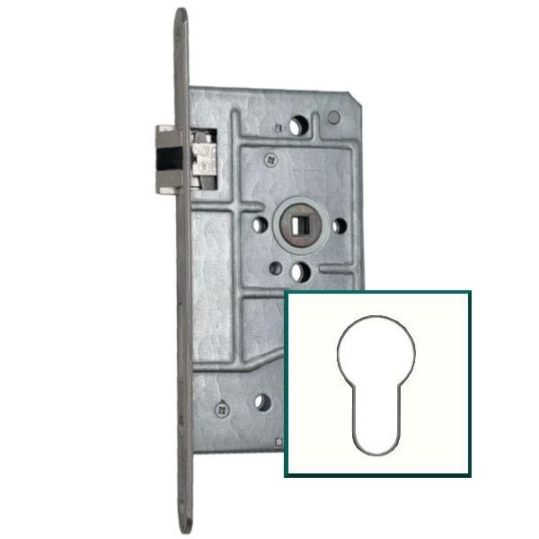 Mortise lock 1133-1/2-PZW 55/72-20 SOFT, white, LH