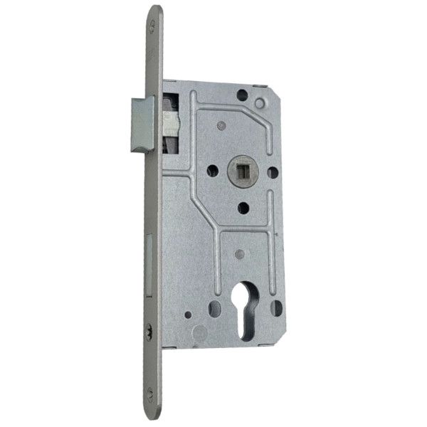 Lock 114-1/2-PZ 55/72-20, face plate 20mm, rounded, titanium tone varnished, RIGHT