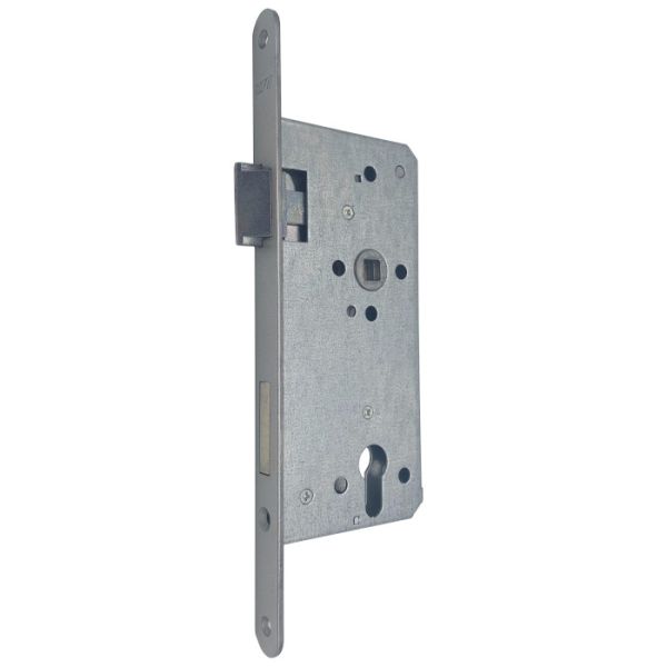 154 1/2-PZ mortise lock 65/92, faceplate 20 mm, rounded, titanium, left
