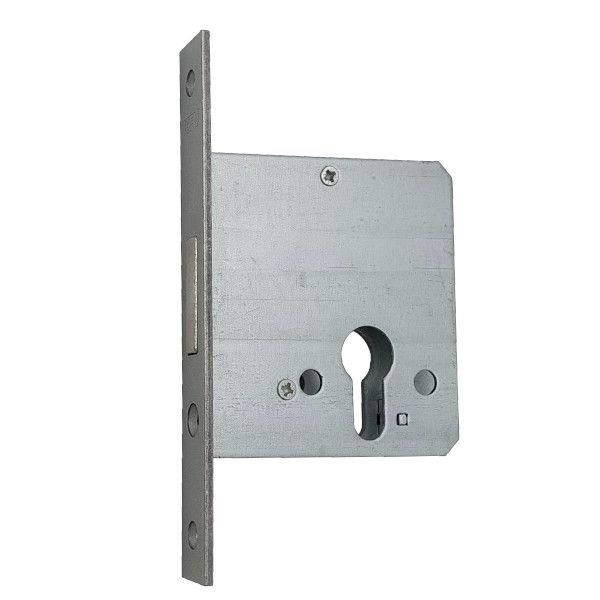 Auxiliary lock 211-PZ with strike plate, D55-20, rectangular front side, laquered titanium tone