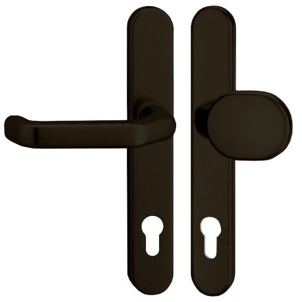 KRONOS 1200 Apsauginė plokštelės rankenos rinkinys/ rankena, 8/92 mm, aliuminis, tamsiai ruda F5