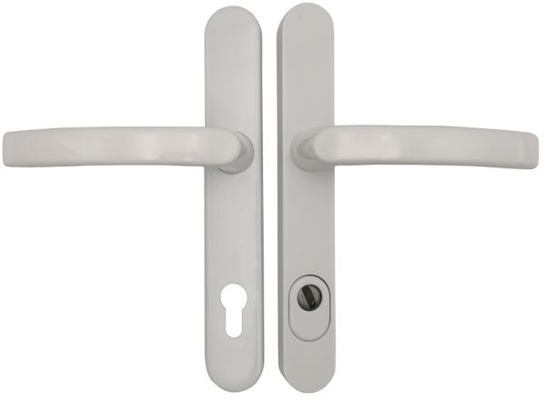 KRONOS 2000 ZA Security backplate set handle/handle with cylinder guard, 8/92 aluminium white F12
