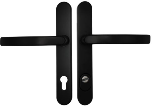 KRONOS 2000 ZA Security backplate set handle/handle with cylinder guard, 8/92 aluminium black F14