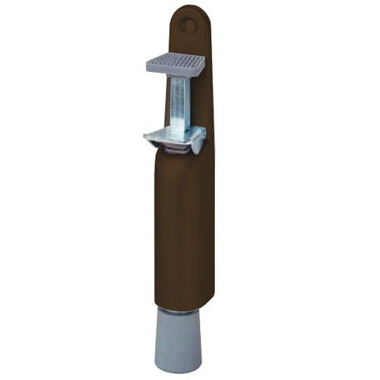 Doorstop, steel varnished in dark brown tone