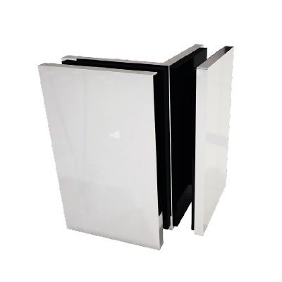 LEA shower angle connector, glass/glass 90°, brass bright chrome-plated