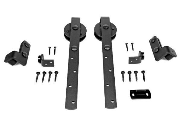 LOFT roller set for wooden leaf, with double Soft-Stop, black