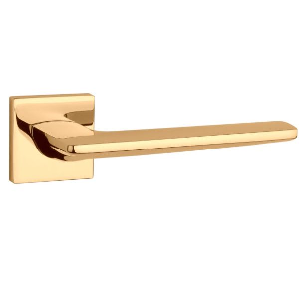 LUNARIA handle/rose set BAC, square rose, 7mm, gold-tone polished