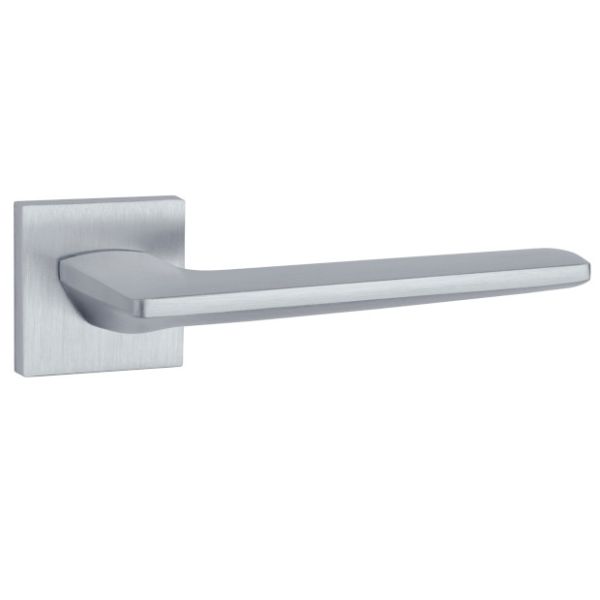LUNARIA handle/rose set BAC, square rose, 7mm, chrome-plated satin