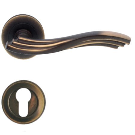 MARINA handle set with roses 102 PZ, matt bronze