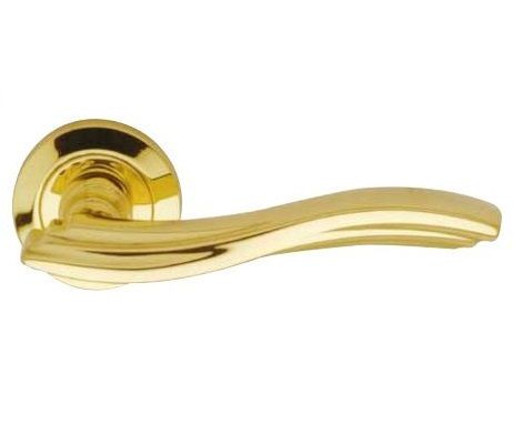 MARINA handle set with roses 102 BAC, polished brass