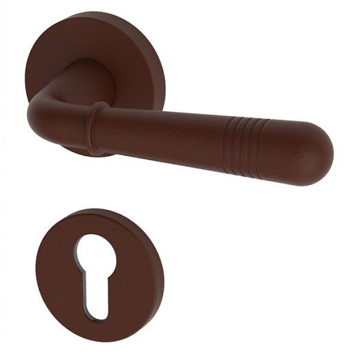 MAYBACH handle/rose set PZ, brass rust patina