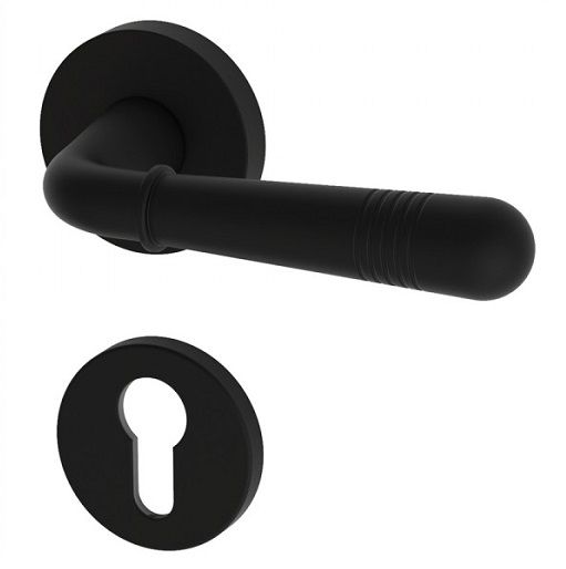 MAYBACH handle/rose set PZ, brass matt black RAL9005