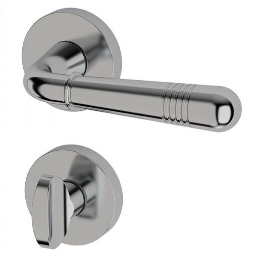 MAYBACH handle/rose set WC, brass chrome-plated polished