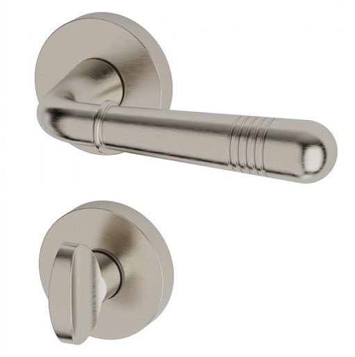 MAYBACH handle/rose set WC, brass nickel-plated satin