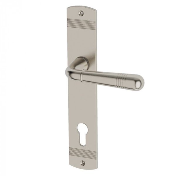 MAYBACH handle/backplate set PZ/72mm, brass nickel-plated satin