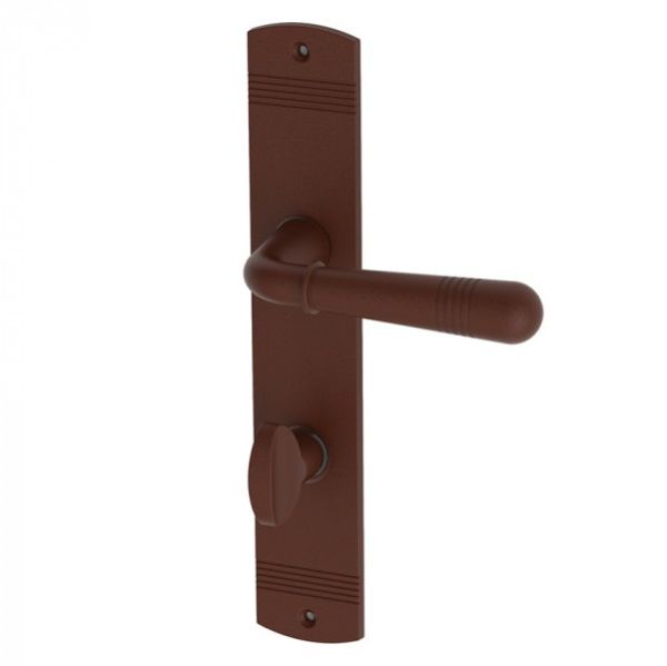 MAYBACH handle/backplate set WC/78mm, brass rust patina