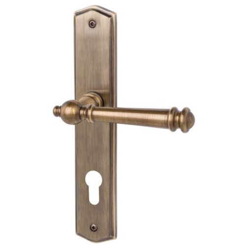 Mount Everest-LS durų rankena su PZ plokštele, antikinės bronzos matinis žalvaris AB