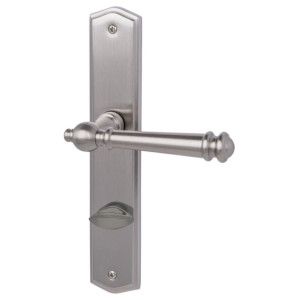 Mount Everest-LS durų rankena su WC plokštele, žalvaris, šlifuotas nerūdijantis plienas