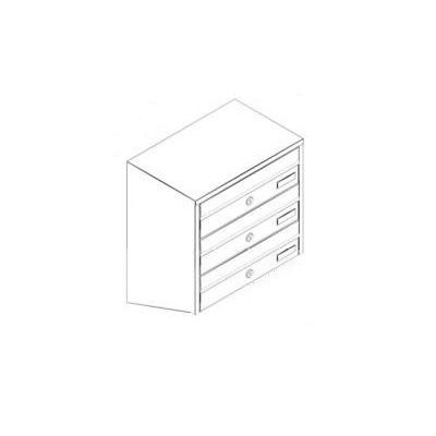 Vertical letterbox bank of 3, grey