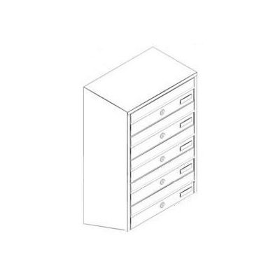 Vertical letterbox bank of 5, grey