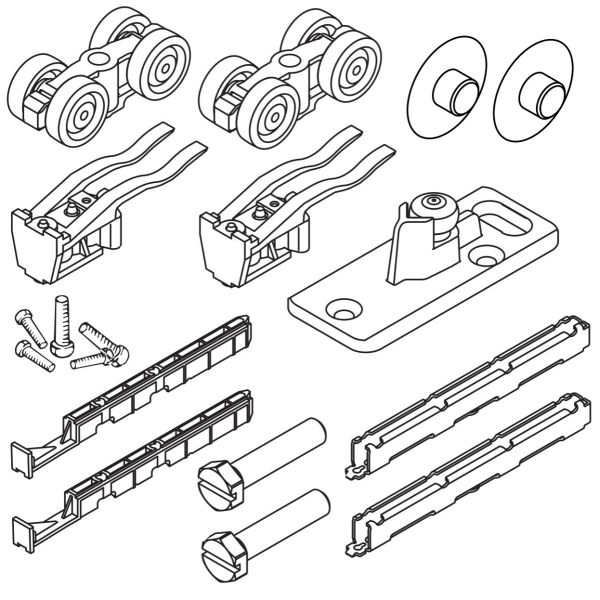 HAWA Porta 60 HM/HMD sliding door hardware set for 1 leaf, w/o track