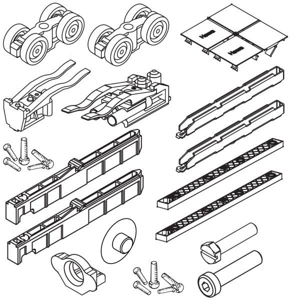 HAWA Porta 100 HM/HMD Acoustics sliding door hardware set for 1 leaf, w/o track