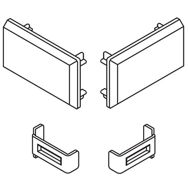 HAWA Porta 60/100 HMD track end caps (2 pc.), grey PVC