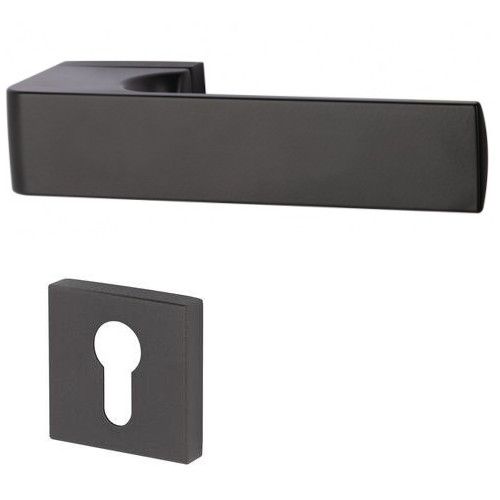 PRESTIGE Quad-R rankenos/ rozetės rinkinys PZ grt, matinis juodas