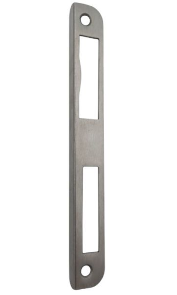 3-N rebated door strike plate, stainless steel, right