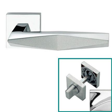 PRISMA handle/rose 019 set.WC 233NT, chrome + matt chrome mix