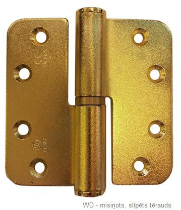 Butt hinge RDBB807 89x89 mm, brass-plated matt, RIGHT
