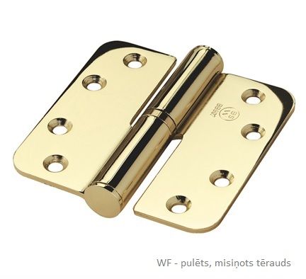 Butt hinge RDBB807 89x89 mm, brass-plated polished, LEFT