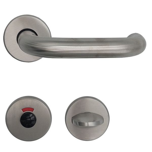 RIVA 103 door handle set with roses WC, 8mm, class 4, stainless steel