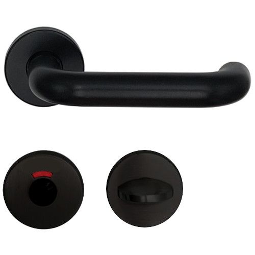 RIVA-103 4 klasės rankenų ir rozetės komplektas WC, aliuminis F14 juodas