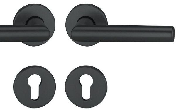 Rankenos rinkinys su rozetėmis 3108 INDIA PZ 3 klasės, aliuminis F14 juoda