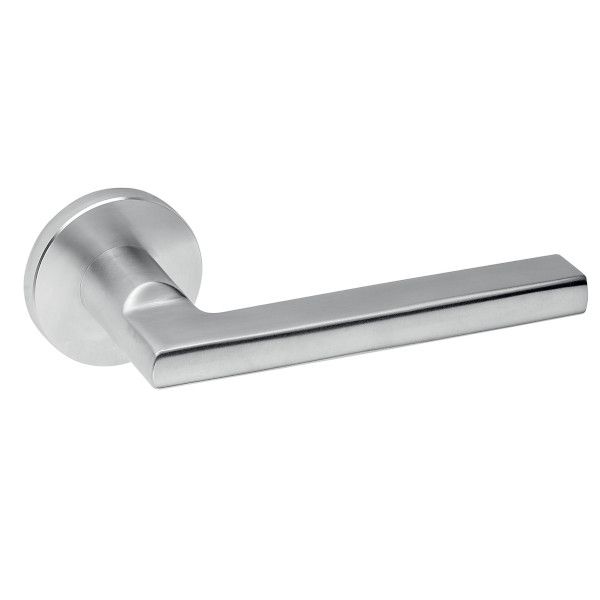Door handle UN.00.049.FR with handle roses, stainless steel