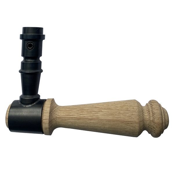 320L rankena (1 vnt.), kaltinis juodas plienas / šviesus ąžuolas, rankų darbo