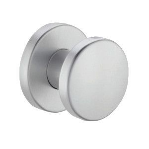 Door knob K7 on round rose, inactive, concealed fastening from opposite side, st. seel