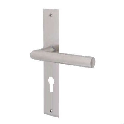 RONNY II Square-LS handle set. PZ 72mm, stainless steel