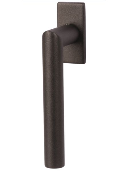 Window handle RONNY Square Flat on flush rectangular rose, steel black