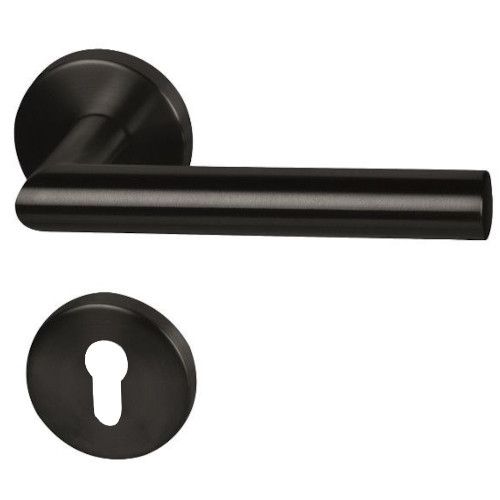 RONNY-R rankenos rinkinys su apvaliomis rozetėmis PZ, matinės juodos spalvos