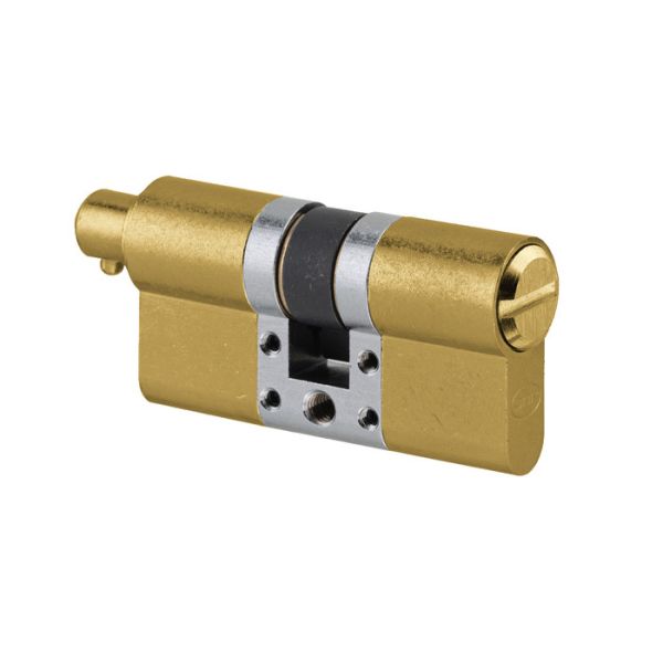 S11-WC modular cylinder with knob connector and coin slot, P30-30mm, PVD titanum gold