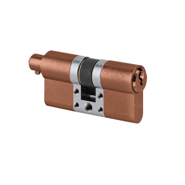 S11 modular cylinder with knob connector P30-30mm, 3 keys, copper PVD (TCO)