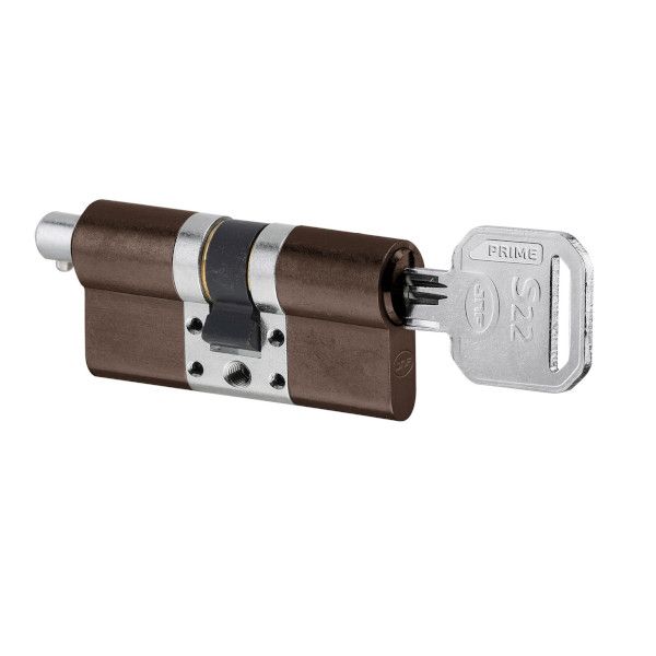 S22 modular cylinder with knob connector P35-35mm, 1+5 keys, chocolate PVD (TCH)